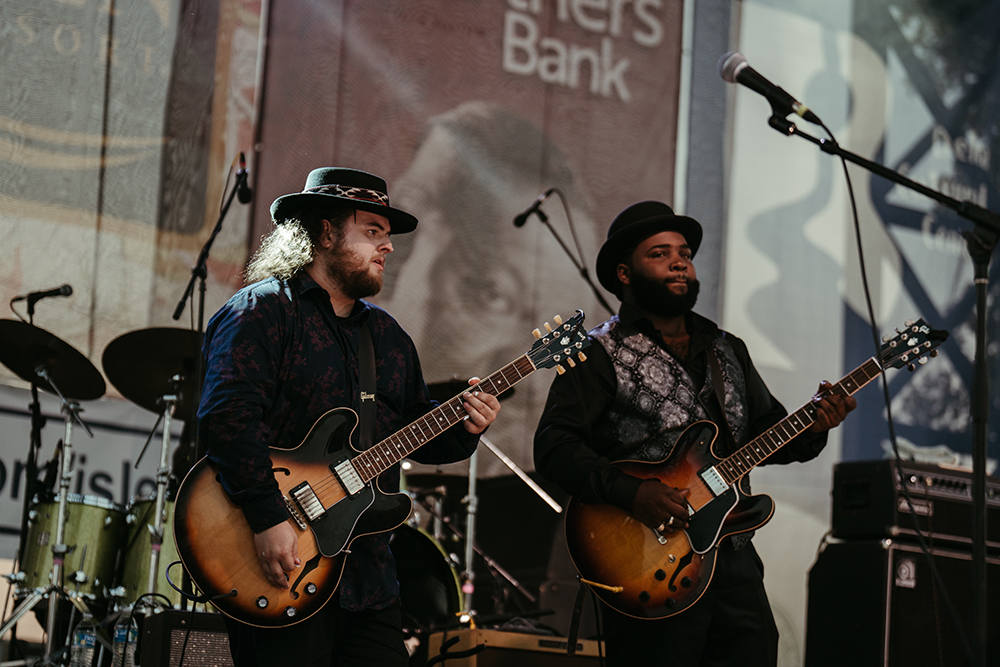 Marquise Knox Band performs at the King Biscuit Blues Festival in Helena, AR.