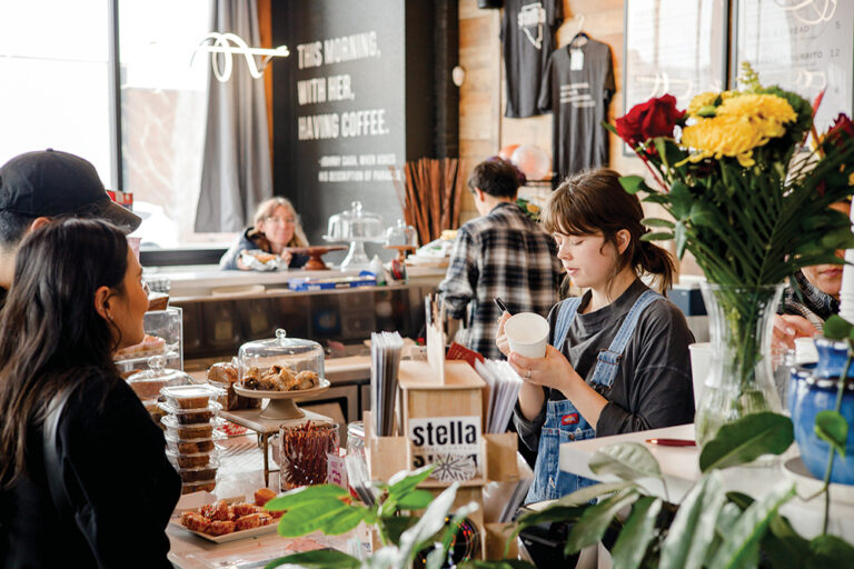 Customers order coffee at Stella Coffee Co. in Reno, NV.