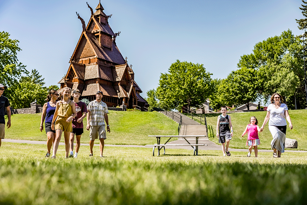 Families enjoy Scandinavian Heritage Park.