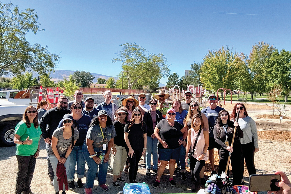 Reno + Sparks Chamber's 2023 leadership plants trees as a service project.