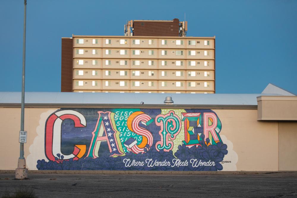 The Casper, Where Wander Meets Wonder, mural in downtown Casper, Wyoming.