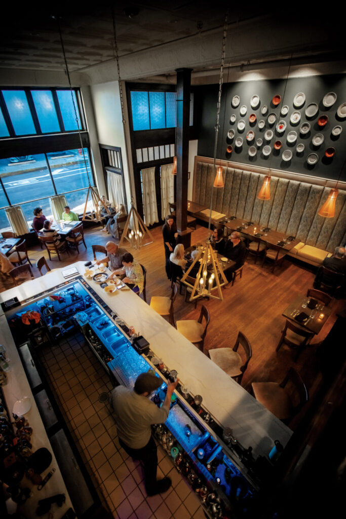 Visitors dine at Villa Harlequin in downtown Lake Charles, Louisiana.
