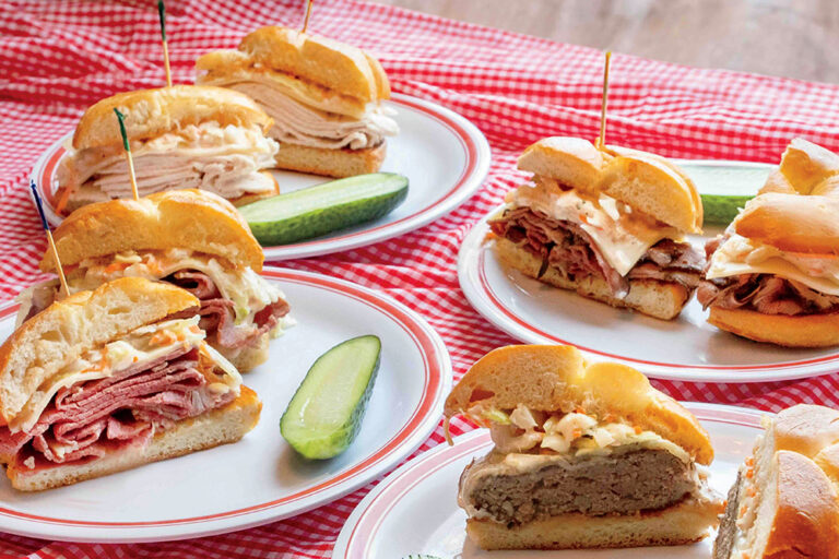 An assortment of sandwiches at All the Best Delicatessen, one of many cool restaurants in Dayton, Ohio.
