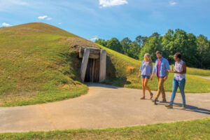 Ocmulgee Mounds National Historical Park in Macon features the remains of a 1,000-year-old town.
