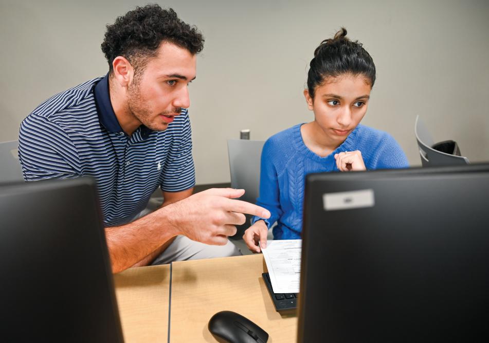 Students in the Introduction to Tax Preparation class.