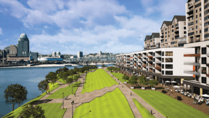 A rendering of The Boardwalk Residences at Ovation