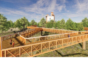 A rendering of the planned treetop walk at the new phase of the River's Edge development in Council Bluffs, IA.