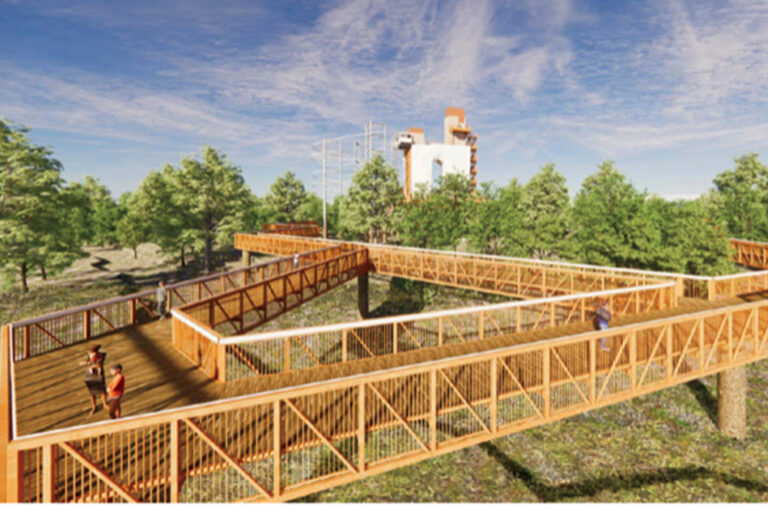 A rendering of the planned treetop walk at the new phase of the River's Edge development in Council Bluffs, IA.