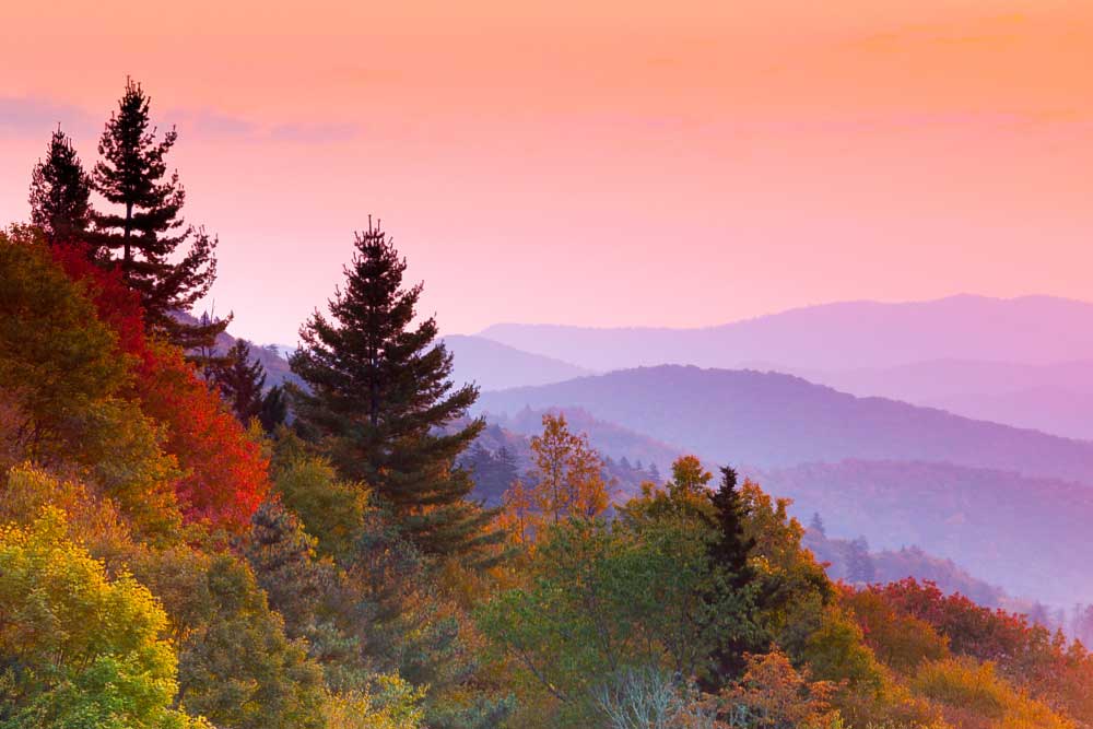 Autumn Mountains at Sunrise Great Smoky Mountains National Park , Tennessee