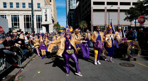 Joe Cain Procession performs during Mardi Gras in South Alabama.