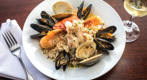A seafood and rice dish at Nuovo Restaurant in Worcester, MA. There are many Italian restaurants in Worcester to choose from.