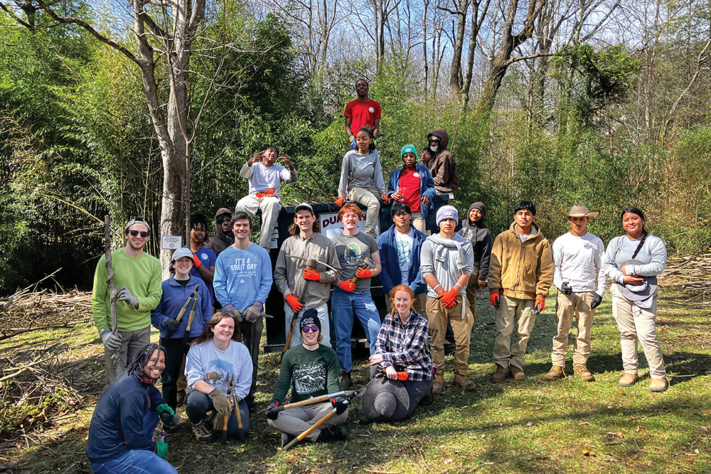 A group of young people volunteer with the Lookout Mountain Conservancy. Dedicated volunteers helped Chattanooga earn the designation as the nation's first National Park City.