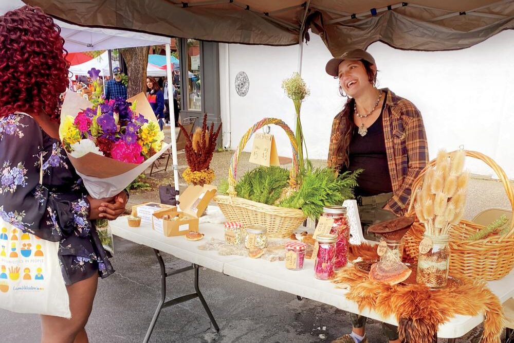 Produce stand at the Moscow Farmers Market