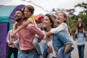 Family at event