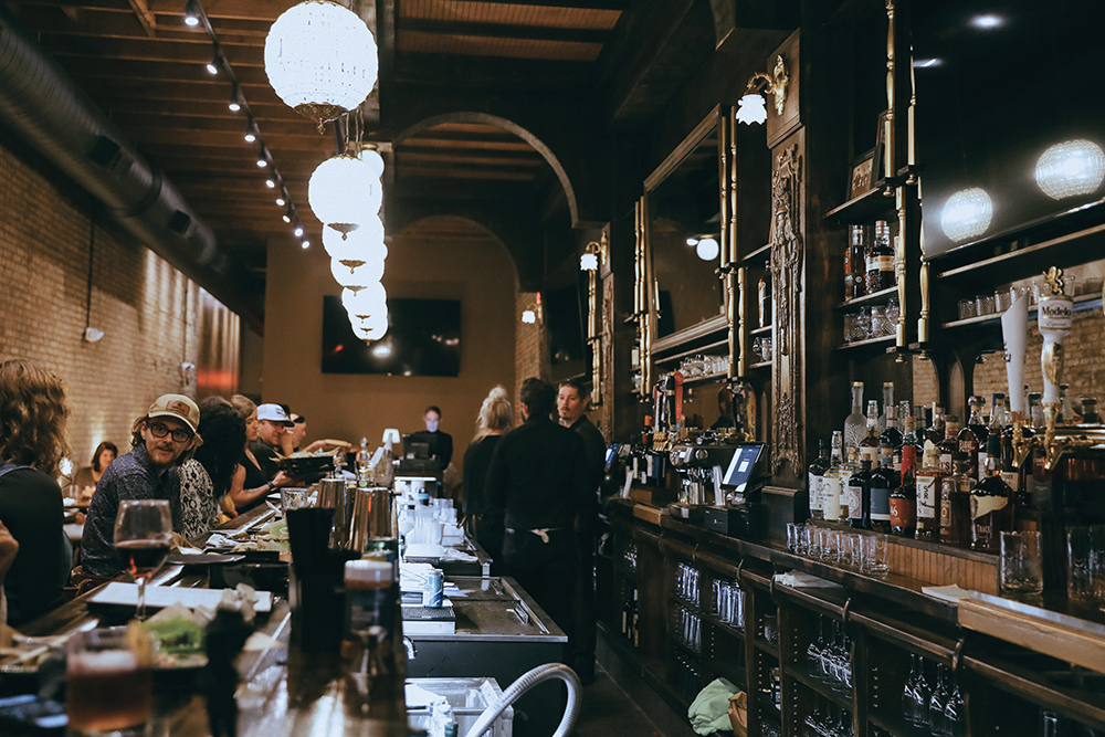 The bar at Whiskey Alley Saloon in Maury County. It's one of the most exciting new restaurants in Columbia, TN.