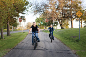 Moore Family in Spring Lake Park in Williston, ND.