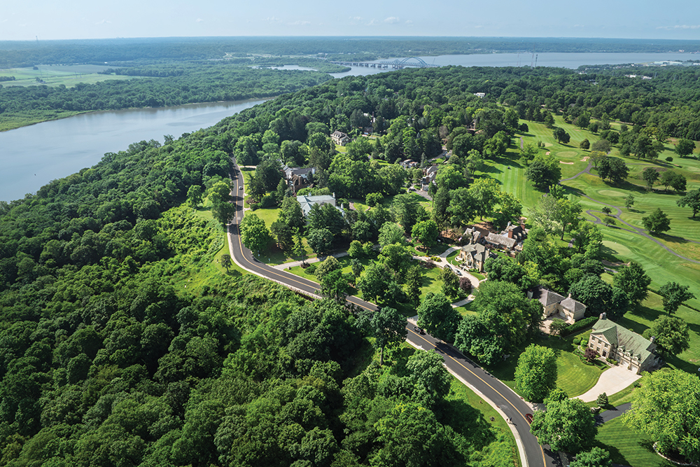 Aerial views of homes along Grand View Drive and Peoria Lake in Peoria, Illinois.