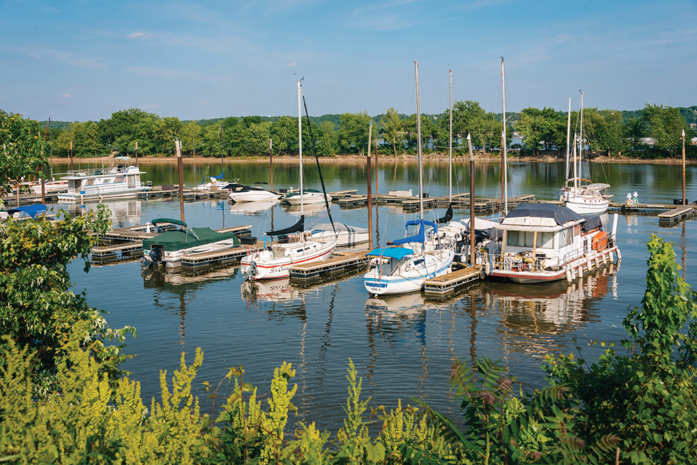 Sailboats at Detweiler Marina in Peoria, IL.
