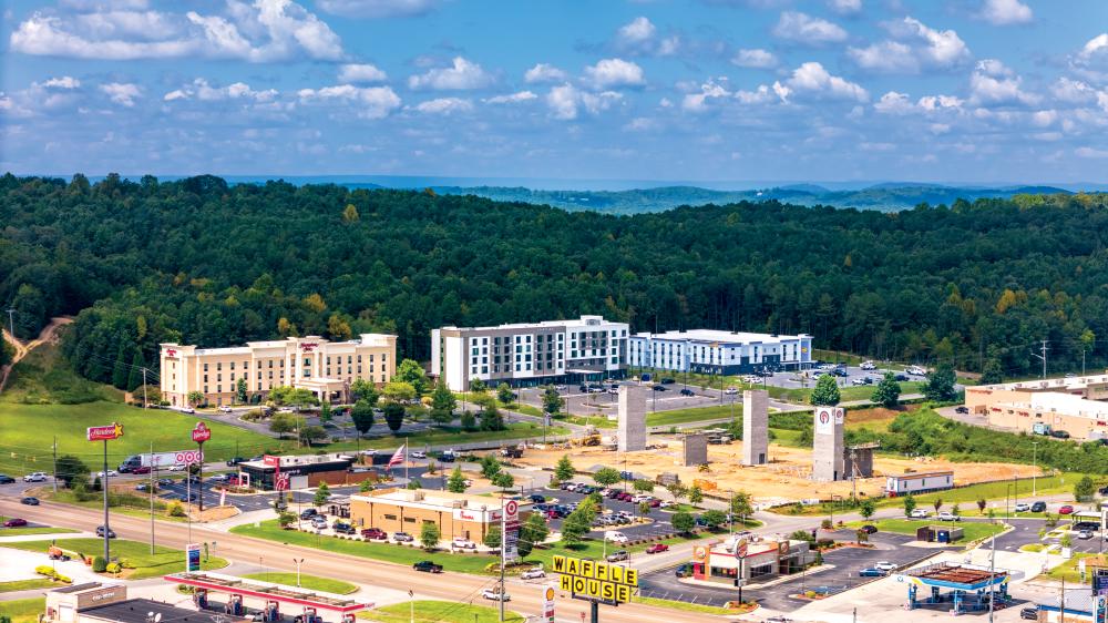 Photo of the Cleveland area hotel's construction