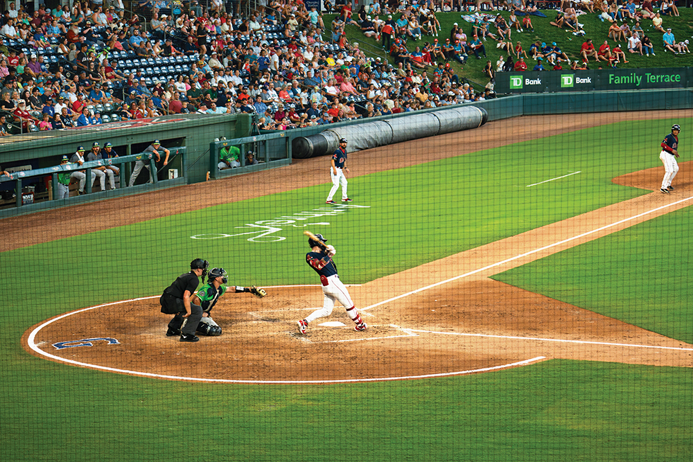 A Greenville Drive baseball game at Fluor Field in Greenville, SC.