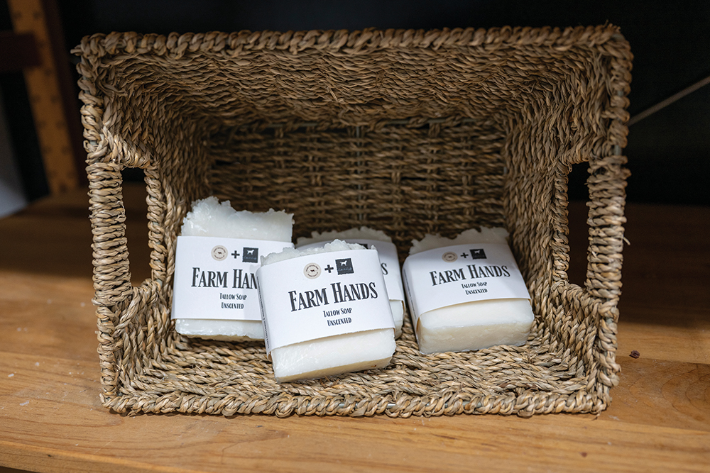 Locally produced goods like this tallow soap are available at The Farm Store in Pottsville, PA.