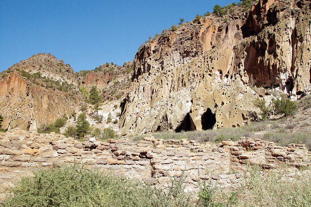 Bandelier National Monument is one of many sites that can be seen via New Mexico hiking trails.