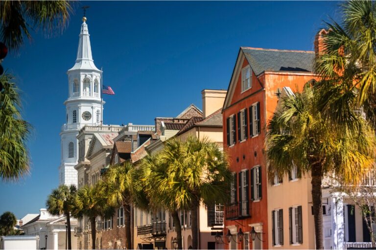 Charleston South Carolina downtown business district stock photo
