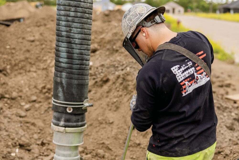 An employee of Typhoon Excavation