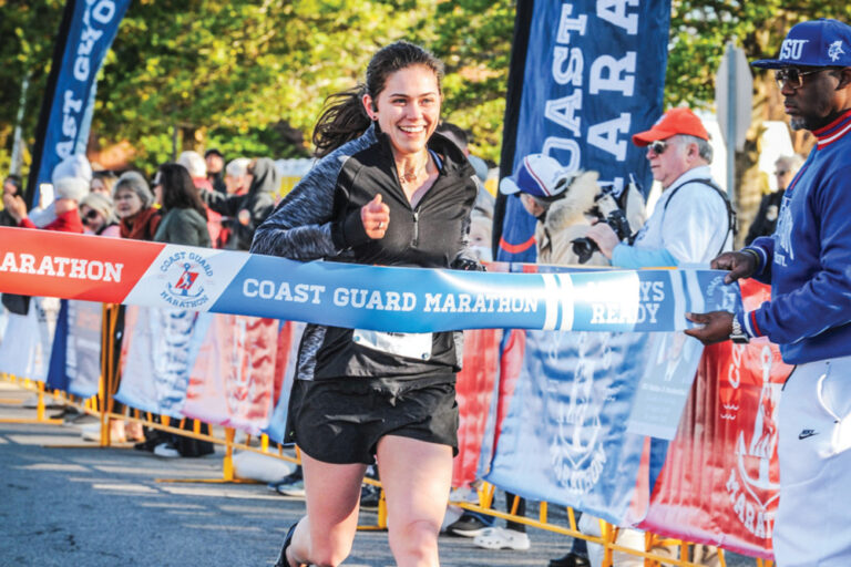 Coast Guard Marathon runner in Elizabeth City, NC