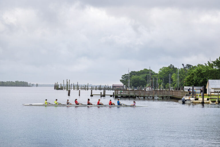 The Waterfront Park overlooks the Pasquotank River in Elizabeth City, NC