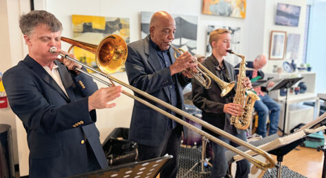 A jazz band performs during Third Thursday Music at Arts of the Albemarle in Elizabeth City, NC. 