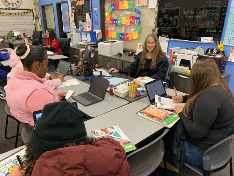 Options for Youth teacher and students in the classroom