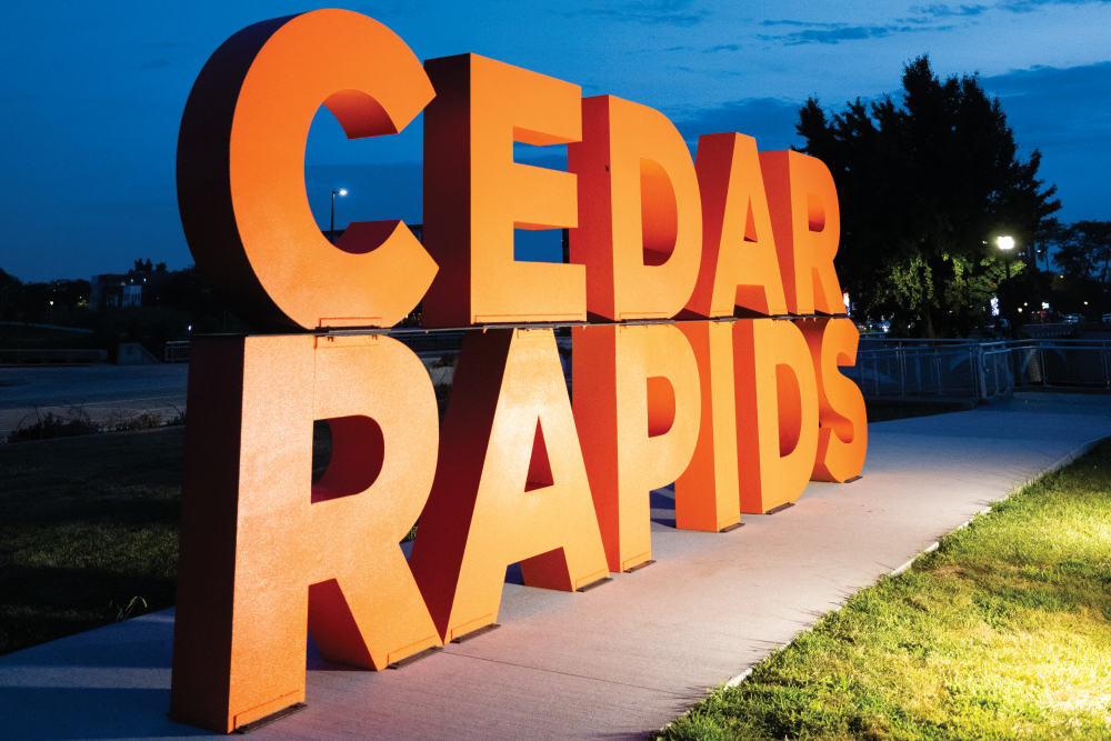 The Cedar Rapids at Plaza Park in Cedar Rapids.