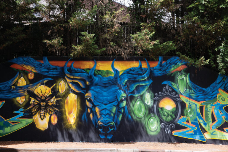 A mural called "Mother Nature" by artists Will Lunsford and Steve Hall on Church Street in downtown Maryville, Tennessee.