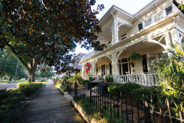 Historic homes along Broadway in downtown Columbus, Georgia.
