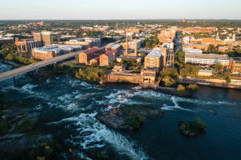 The Chattahoochee River passes through downtown Columbus.