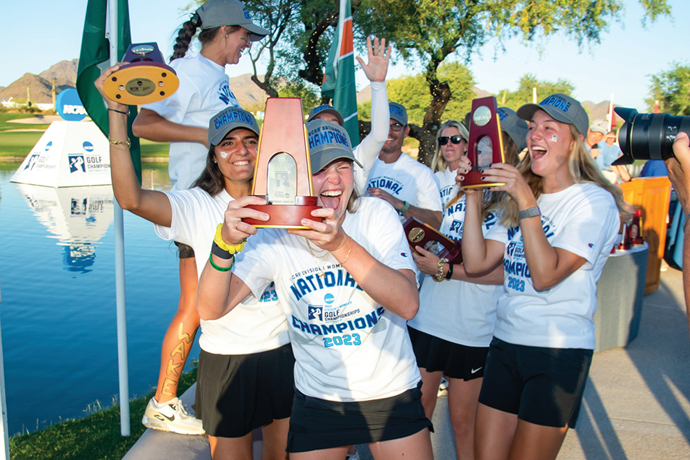 2023 NCAA Women's Golf Championship win. Wake Forest University Women's Golf Team.