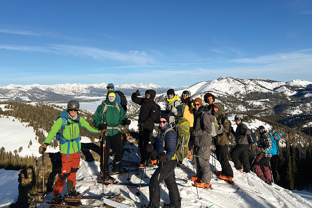 Students cross-country ski as part of the College of Southern Idaho Outdoor Recreation Leadership program.