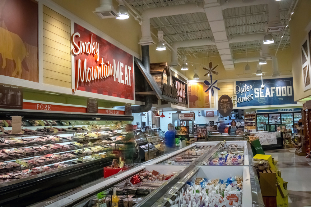 Lowe's grocery stores and may others in North Carolina are beginning to stock local products on their shelves.