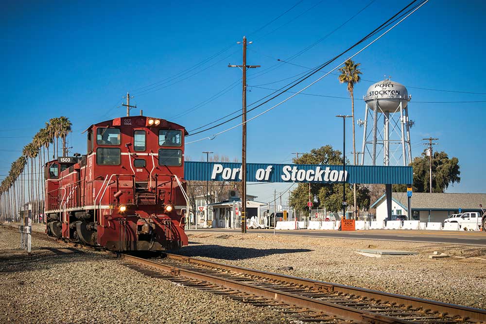 Train at the Port of Stockton.