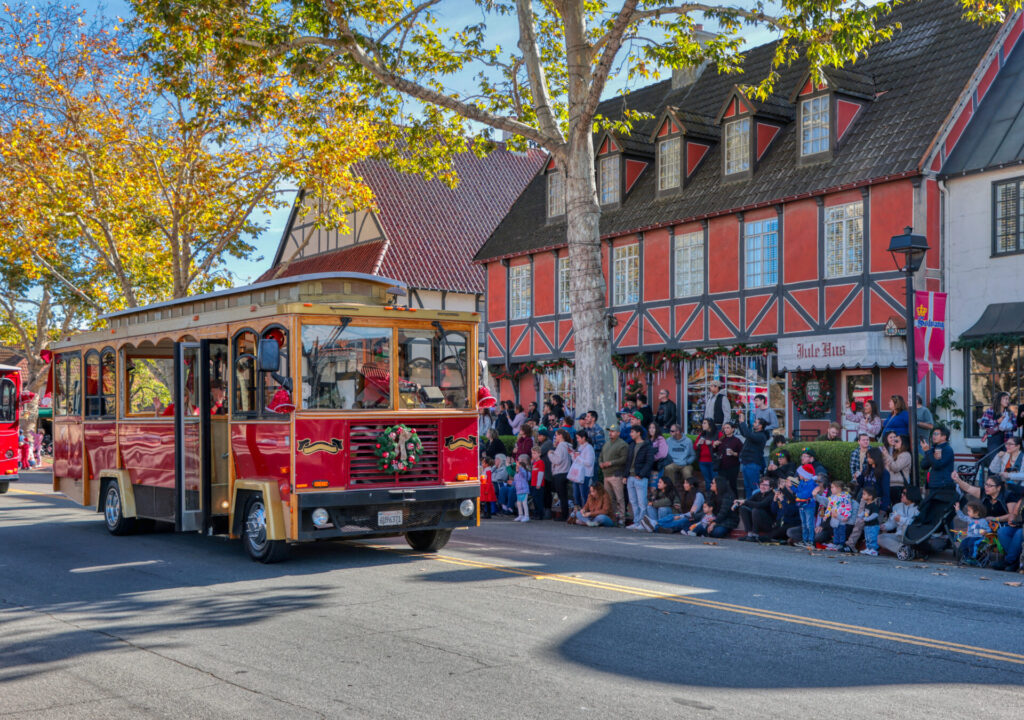 Christmas parade in Solvang CA