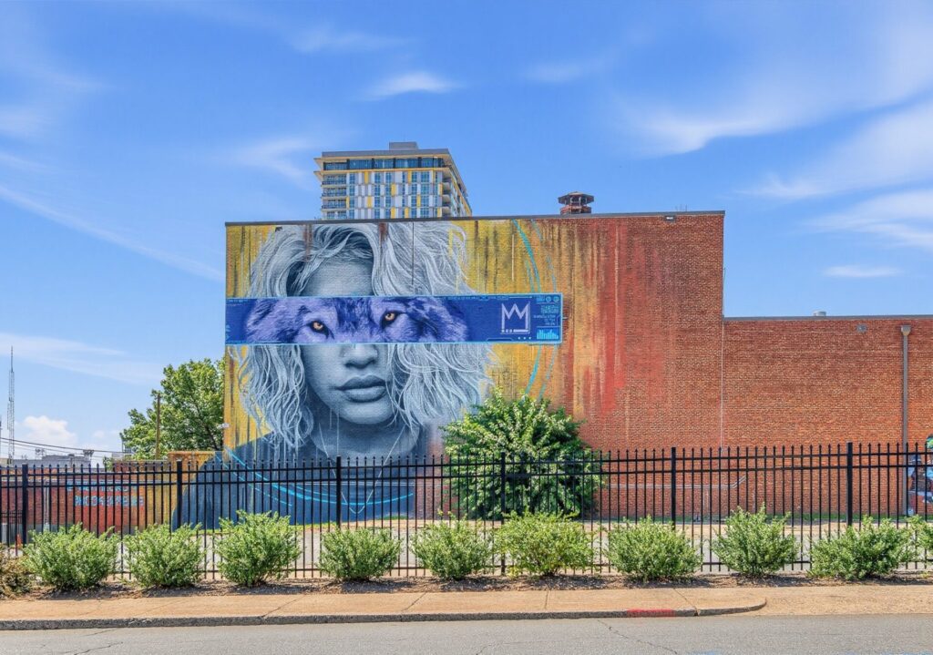A mural in Camp North End in Charlotte, NC.