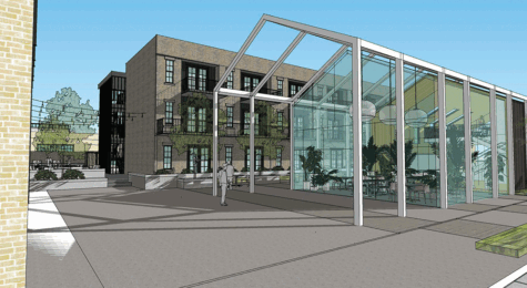 Rendering of the renovation of the Greyhound Bus Lines building in Memphis.