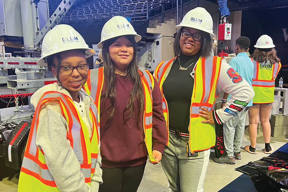Female students attend a World of Work career event for Winston-Salem/Forsyth County Schools students.