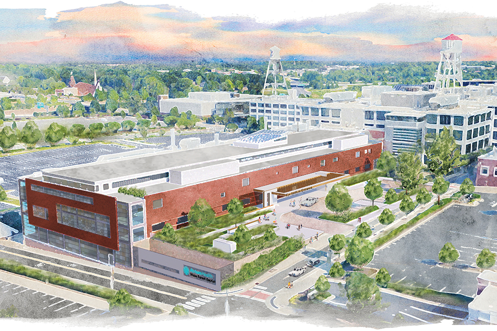 Rendering of the forthcoming Atrium Health Wake Forest Baptist eye institute.