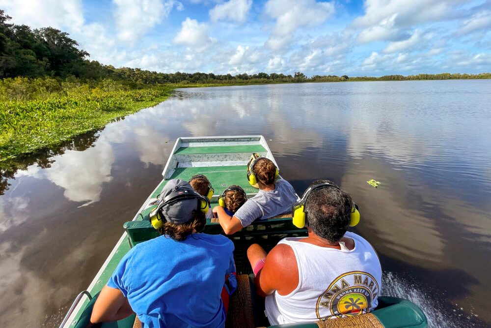 Airboat tour on a river