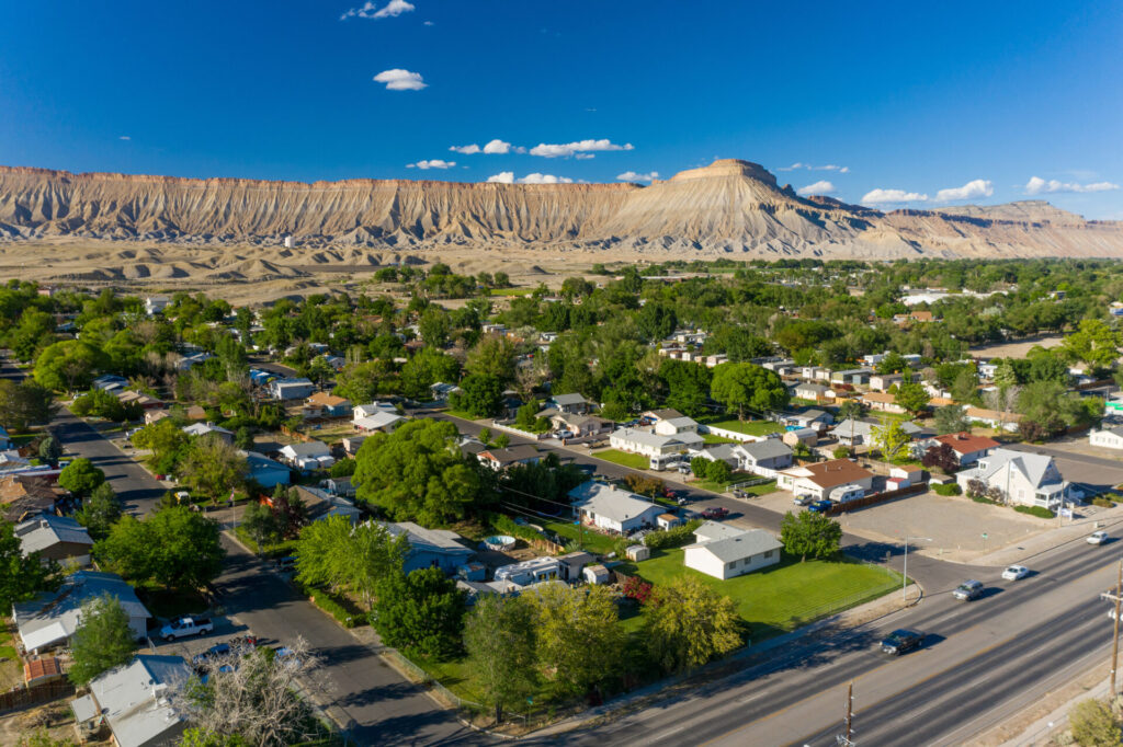 Aerial shot of Grand Junction.
