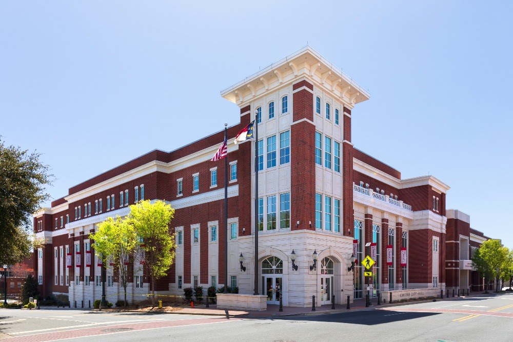 The Concord City Hall in a complex including Police Department.
