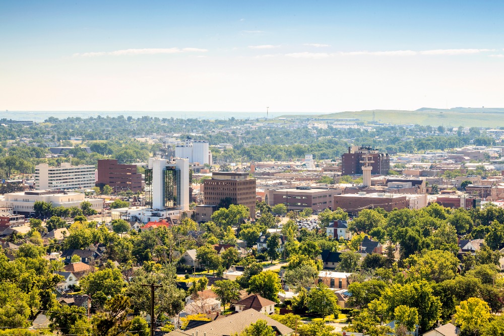 An panorama view of Rapid City, SD.