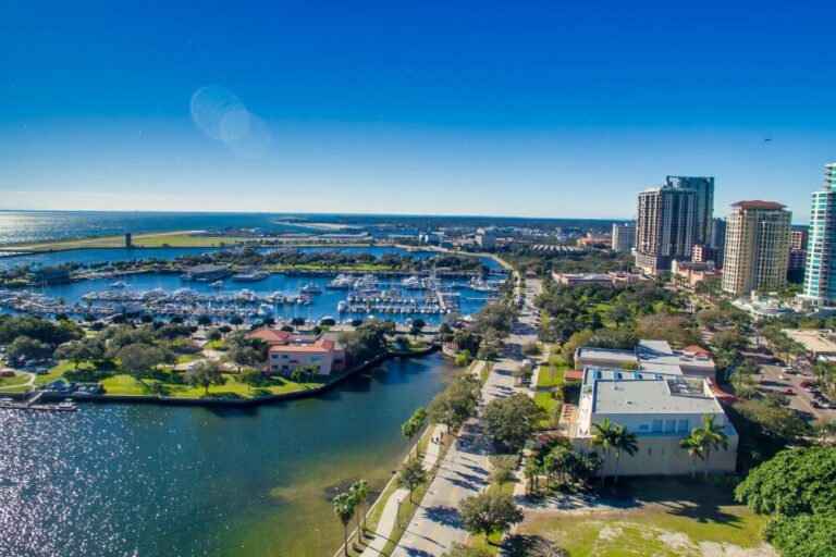 St Petersburg, Florida - Panoramic aerial view of cityscape stock photo